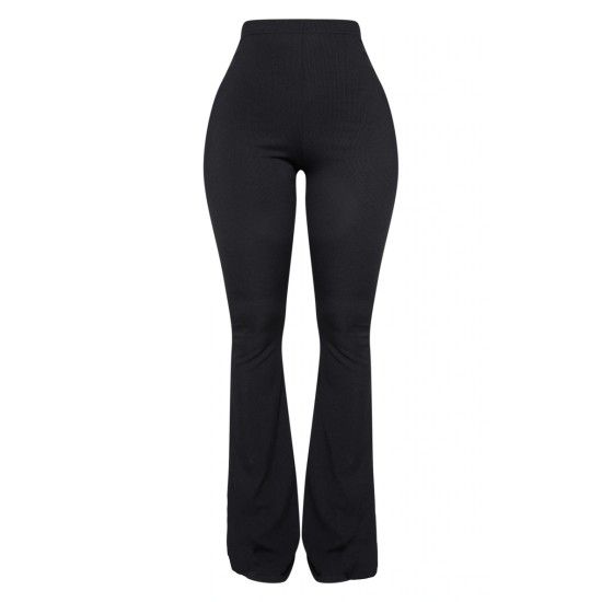 Shape Black Ribbed Flared Pants Shape Black Ribbed Flared Pants