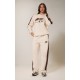 PRETTYLITTLETHING Cream Embroidered Contrast Panel Oversized Sweatshirt PRETTYLITTLETHING Cream Embroidered Contrast Panel Oversized Sweatshirt