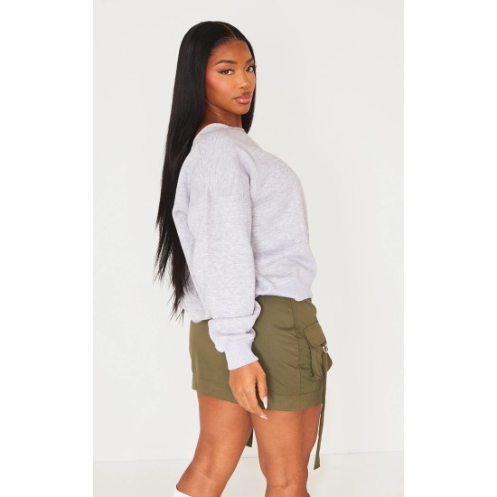 Shape Grey Marl Sweat Raw Edge Slouch Sweatshirt Shape Grey Marl Sweat Raw Edge Slouch Sweatshirt