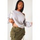 Shape Grey Marl Sweat Raw Edge Slouch Sweatshirt Shape Grey Marl Sweat Raw Edge Slouch Sweatshirt