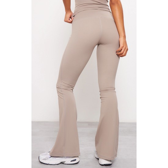 Deep Taupe Sculpt High Waist Flare Yoga Pants Deep Taupe Sculpt High Waist Flare Yoga Pants