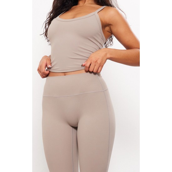 Deep Taupe Sculpt High Waist Flare Yoga Pants Deep Taupe Sculpt High Waist Flare Yoga Pants
