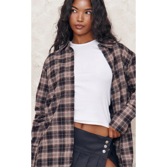 Chocolate Oversized Checked Shirt Chocolate Oversized Checked Shirt