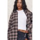Chocolate Oversized Checked Shirt Chocolate Oversized Checked Shirt