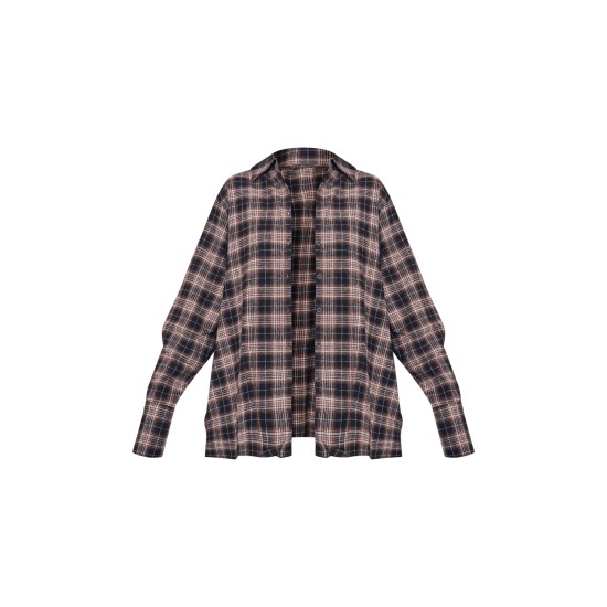 Chocolate Oversized Checked Shirt Chocolate Oversized Checked Shirt