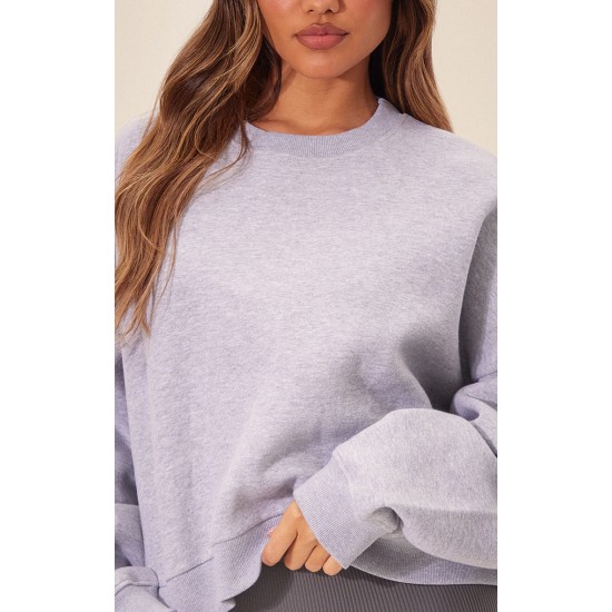 Grey Marl Oversized Boxy Sweatshirt Grey Marl Oversized Boxy Sweatshirt