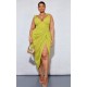 Plus Olive Underwire Detail Draped Midi Dress Plus Olive Underwire Detail Draped Midi Dress