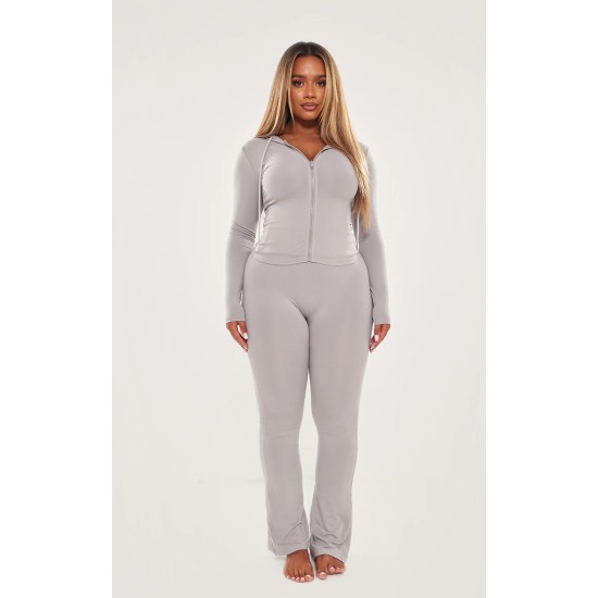 Shape Grey Sculpted Foldover Waist Flare Pants Shape Grey Sculpted Foldover Waist Flare Pants