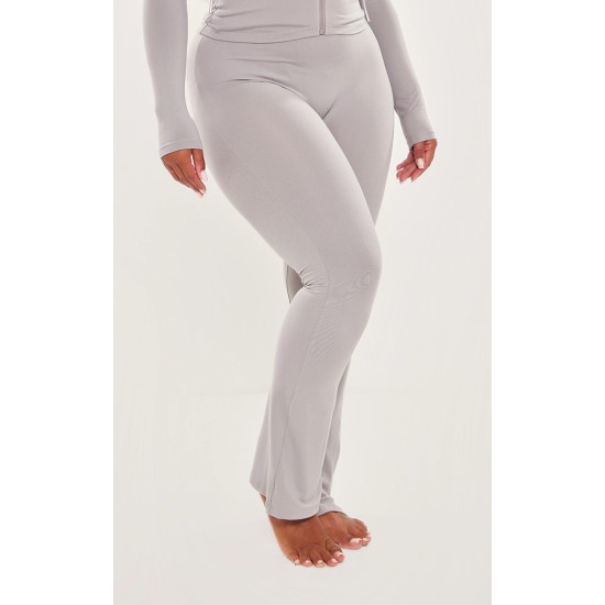 Shape Grey Sculpted Foldover Waist Flare Pants Shape Grey Sculpted Foldover Waist Flare Pants