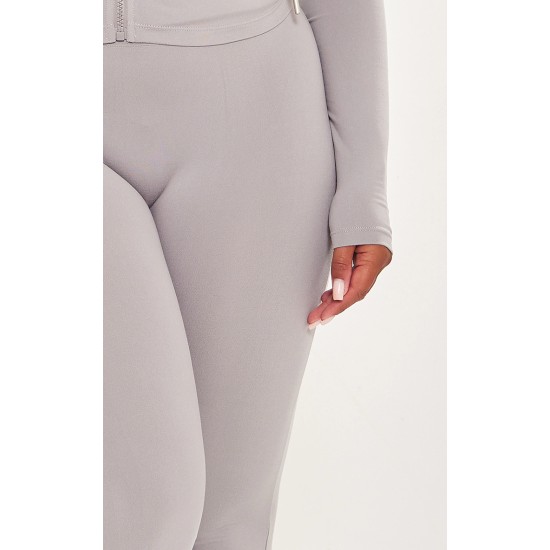 Shape Grey Sculpted Foldover Waist Flare Pants Shape Grey Sculpted Foldover Waist Flare Pants
