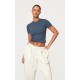 Midnight Blue Sculpt Longline Short Sleeve Gym Top Midnight Blue Sculpt Longline Short Sleeve Gym Top