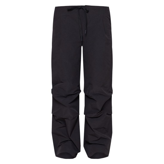 Black Thin Waistband Drawstring Detail Track Pants Black Thin Waistband Drawstring Detail Track Pants