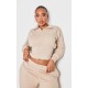 PRETTYLITTLETHING Shape Stone Fitted Zip Up Sweatshirt PRETTYLITTLETHING Shape Stone Fitted Zip Up Sweatshirt