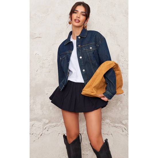 Raw Indigo Wash Oversized Fit Denim Jacket Raw Indigo Wash Oversized Fit Denim Jacket