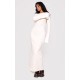 Cream Heavy Brushed Rib Tie Back Maxi Dress Cream Heavy Brushed Rib Tie Back Maxi Dress