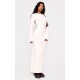 Cream Heavy Brushed Rib Tie Back Maxi Dress Cream Heavy Brushed Rib Tie Back Maxi Dress