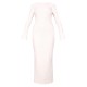 Cream Heavy Brushed Rib Tie Back Maxi Dress Cream Heavy Brushed Rib Tie Back Maxi Dress