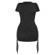 Shape Black Rib Short Sleeve Ruched Side Bodycon Dress Shape Black Rib Short Sleeve Ruched Side Bodycon Dress