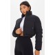 Black Cropped Peach Skin Bubble Puffer Jacket Black Cropped Peach Skin Bubble Puffer Jacket