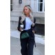 Black Woven Cropped Shoulder Padded Blazer Black Woven Cropped Shoulder Padded Blazer