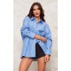 Blue Striped Oversized Shirt Blue Striped Oversized Shirt