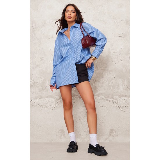 Blue Striped Oversized Shirt Blue Striped Oversized Shirt