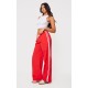 Bright Red Shell Side Stripe Detail Wide Leg Pants Bright Red Shell Side Stripe Detail Wide Leg Pants