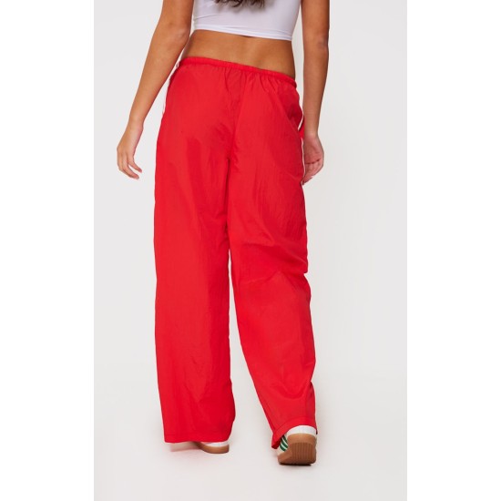 Bright Red Shell Side Stripe Detail Wide Leg Pants Bright Red Shell Side Stripe Detail Wide Leg Pants