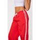 Bright Red Shell Side Stripe Detail Wide Leg Pants Bright Red Shell Side Stripe Detail Wide Leg Pants