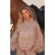 PRETTYLITTLETHING Mocha Logo Embroidered Half Zip Sweatshirt PRETTYLITTLETHING Mocha Logo Embroidered Half Zip Sweatshirt
