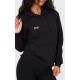 PRETTYLITTLETHING Logo Black Badge Detail Oversized Fit Hoodie PRETTYLITTLETHING Logo Black Badge Detail Oversized Fit Hoodie