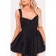 Black Woven Lace Detail Strappy Romper Black Woven Lace Detail Strappy Romper