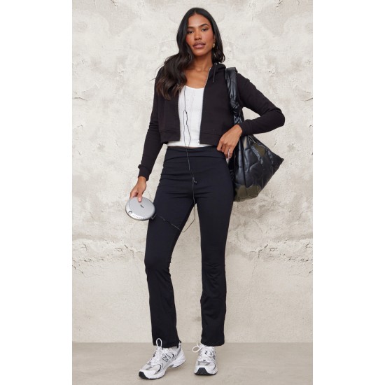 Black Zip Cropped Hoodie Black Zip Cropped Hoodie