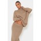 Light Mocha Soft Knit Roll Neck Oversized Sweater Light Mocha Soft Knit Roll Neck Oversized Sweater