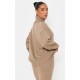 Light Mocha Soft Knit Roll Neck Oversized Sweater Light Mocha Soft Knit Roll Neck Oversized Sweater