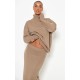 Light Mocha Soft Knit Roll Neck Oversized Sweater Light Mocha Soft Knit Roll Neck Oversized Sweater