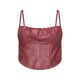 Mauve Faux Leather Ruched Bust Boned Dip Hem Corset Mauve Faux Leather Ruched Bust Boned Dip Hem Corset