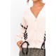 Cream Chunky Knit Ribbon Detail Cardigan Cream Chunky Knit Ribbon Detail Cardigan