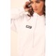 PRETTYLITTLETHING White Logo Badge Detail Oversized Hoodie PRETTYLITTLETHING White Logo Badge Detail Oversized Hoodie