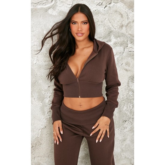 Shape Chocolate Fitted Cropped Hoodie Shape Chocolate Fitted Cropped Hoodie