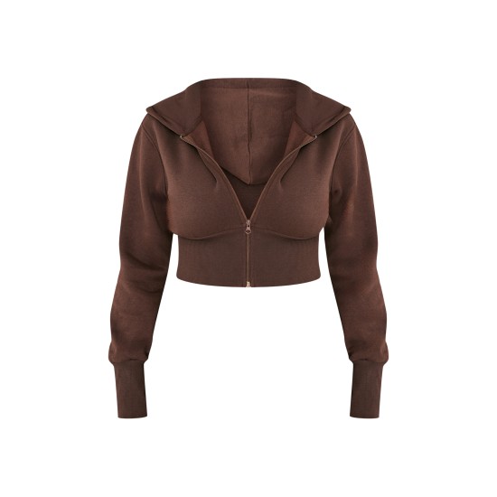 Shape Chocolate Fitted Cropped Hoodie Shape Chocolate Fitted Cropped Hoodie