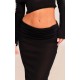 Black Sheer Burnout Mesh Fold Over Hem Low Rise Maxi Skirt Black Sheer Burnout Mesh Fold Over Hem Low Rise Maxi Skirt