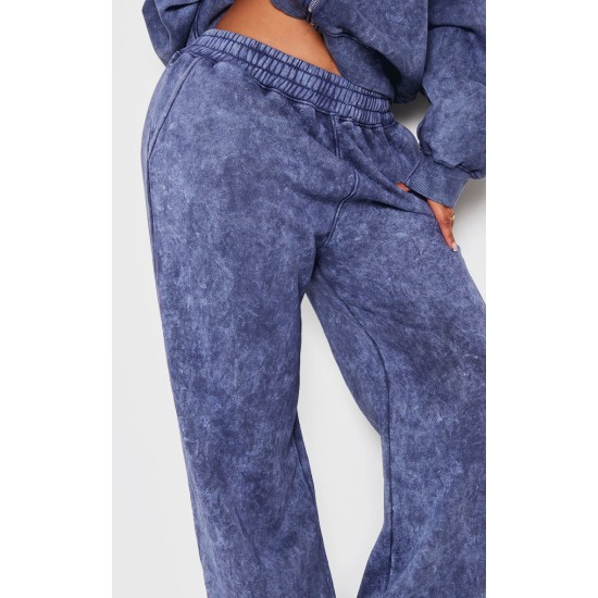 Shape Navy Washed Wide Leg Sweatpants Shape Navy Washed Wide Leg Sweatpants