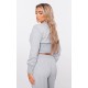 Ash Grey Ribbed Hem Popper Detail Sweatshirt Ash Grey Ribbed Hem Popper Detail Sweatshirt
