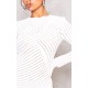 White Crinkle Texture Long Sleeve Bodycon Dress White Crinkle Texture Long Sleeve Bodycon Dress