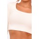 Cream Rib Scoop Neck Long Sleeve Crop Top Cream Rib Scoop Neck Long Sleeve Crop Top