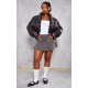 Plus Black Cropped Oversized Collar Detail Puffer Jacket Plus Black Cropped Oversized Collar Detail Puffer Jacket