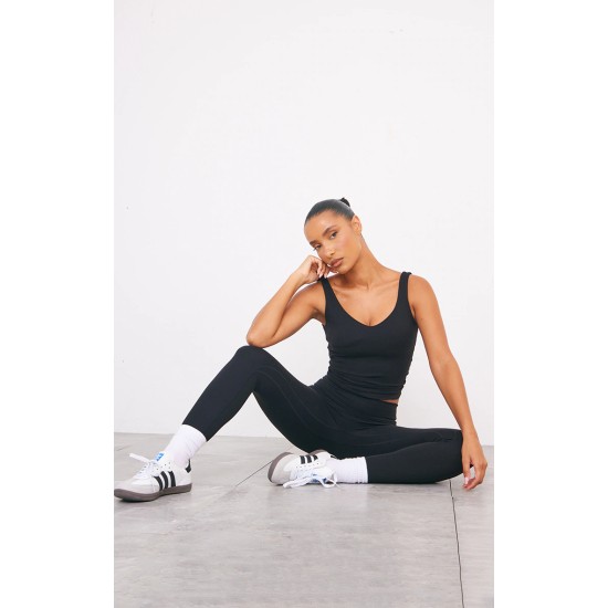 Black Sculpt Longline Padded Sports Vest Black Sculpt Longline Padded Sports Vest