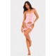 Baby Pink Eyelash Lace Frill Detail Longline Corset Lingerie Set Baby Pink Eyelash Lace Frill Detail Longline Corset Lingerie Set