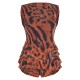Brown Animal Printed Mesh Rara Romper Brown Animal Printed Mesh Rara Romper